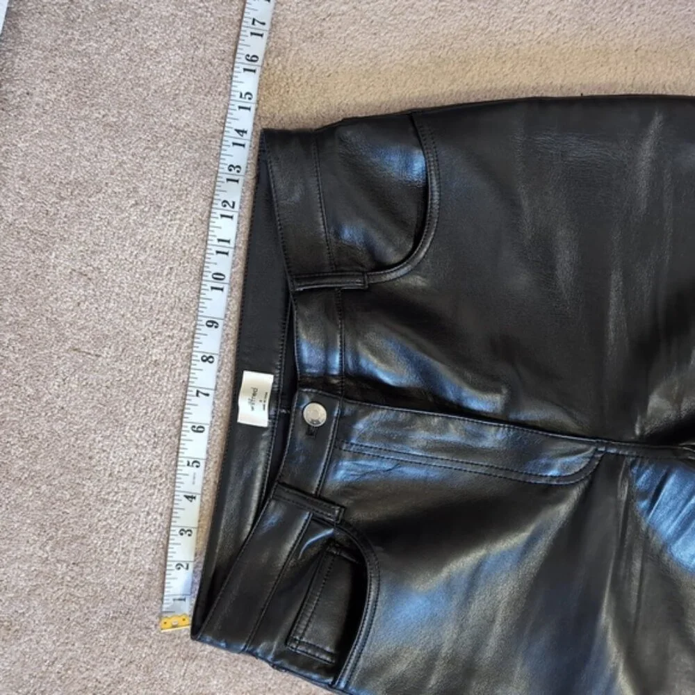 Aritzia Wilfred Melina High Rise Straight Cyberpunk Vegan Faux Leather Pants 8 - Picture 5 of 7